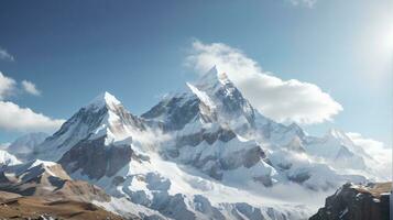 motivational background everest mountain on the sunny day photo