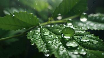 motivational quotes background dew on large green leaves photo