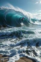 motivacional antecedentes alto mar ola en el playa foto