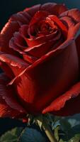 photo detail of fresh red rose