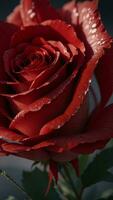 photo detail of fresh red rose