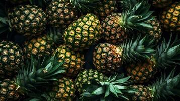 Hundreds of fresh pineapples photo