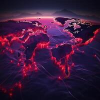 World map connection photo