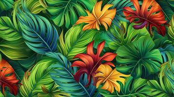 Tropical seamless pattern photo