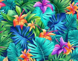 Tropical seamless pattern photo