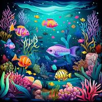 Amazing Underwater world scenery photo