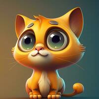 Cute cat  character with big eyes photo