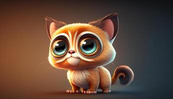 Cute cat  character with big eyes photo