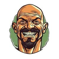 vector bald man with mustache photo