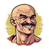 vector bald man with mustache photo