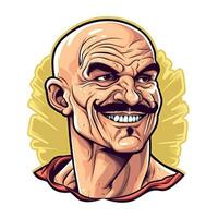 vector bald man with mustache photo