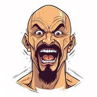 vector bald man with mustache photo