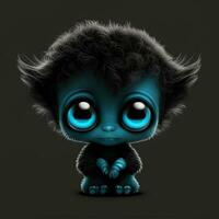 A baby fur alien with blue eye photo