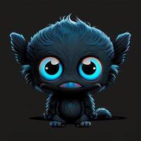 A baby fur alien with blue eye photo