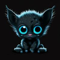 A baby fur alien with blue eye photo