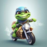 The funny turtle riding motorcycles photo