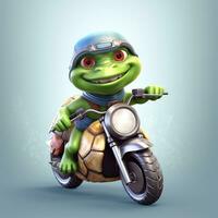 The funny turtle riding motorcycles photo