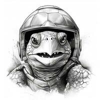 a turtle wearing a helmet photo