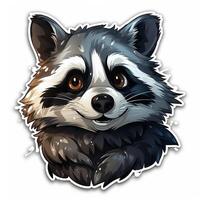 a cartoon trash panda smiling big eyes photo