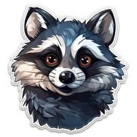 a cartoon trash panda smiling big eyes photo