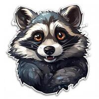 a cartoon trash panda smiling big eyes photo