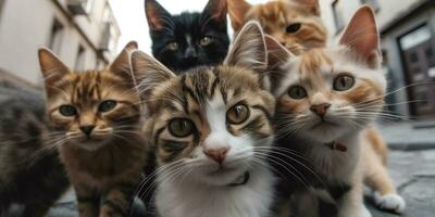 grupo de lindo gato foto