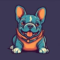 bulldog mascot smiling vector photo