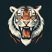 smiling tiger head illustration photo