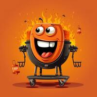 a barbecue grill smiling vector photo