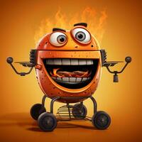 a barbecue grill smiling vector photo