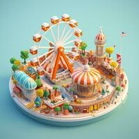 3d illustration kids Playground photo