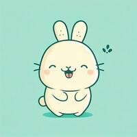 smiling bunny head illustration photo