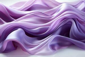 fluir púrpura satín, claro blanco antecedentes foto