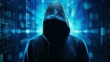 hacker ciber crimen con difuminar tecnología antecedentes generativo ai foto