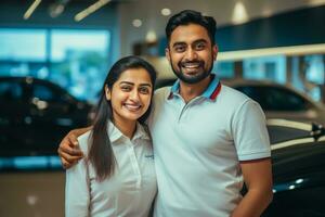 beautiful indian couple standing together generative AI photo