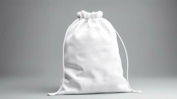 plain White Cotton Bag isolated on white background generative AI photo