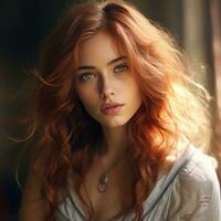 attractive and beautiful young girl generative AI photo