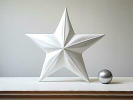 white star on white background generative AI photo