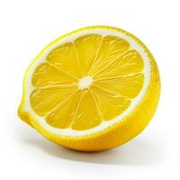 a half lemon on white background generative AI photo