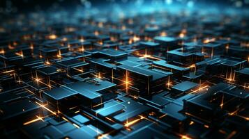 a futuristic 3d vector technology pattern generative AI photo