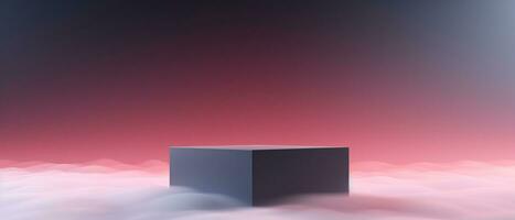 black cube pedestal for product showcase generative AI photo