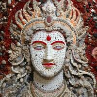 a mighty shiva god face made of mosaic art generative AI photo