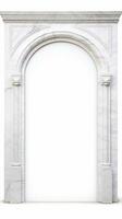 white marble arch on white background generative AI photo