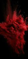 dark red powder splash on black background generative AI photo