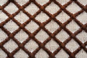 Wool sweater design of light brown dark brown colors generative AI photo