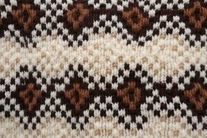 pattern of Wool sweater texture of light brown dark brown and white colors generative AI photo