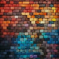 3d colorful bricks background generative AI photo