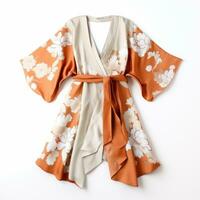 a floral design kimono on white background generative AI photo