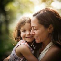a mother embracing er daughter generative AI photo