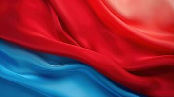 red and blue silk gradient cloth closeup generative AI photo